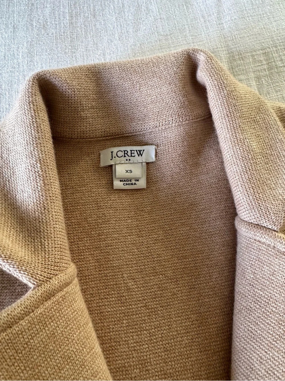 J. Crew Tan Sweater Blazer, XS